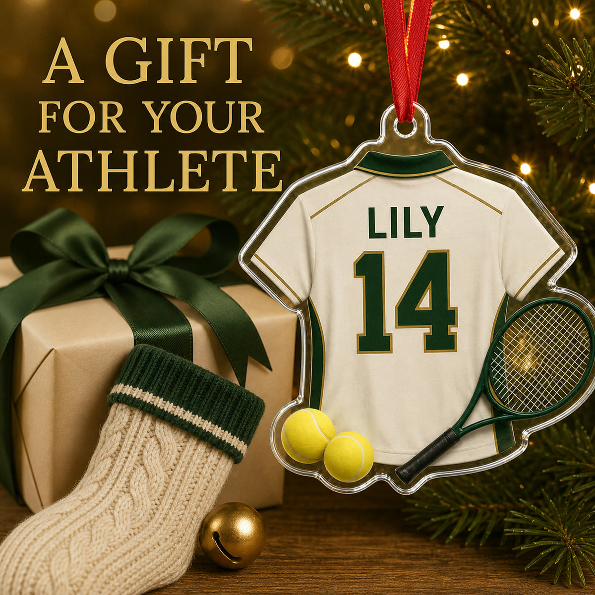 Personalized Tennis Jersey Acrylic Ornament - Custom Name and Number - image 8