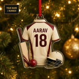 Personalized Cricket Jersey Acrylic Ornament - Custom Name and Number - image 1