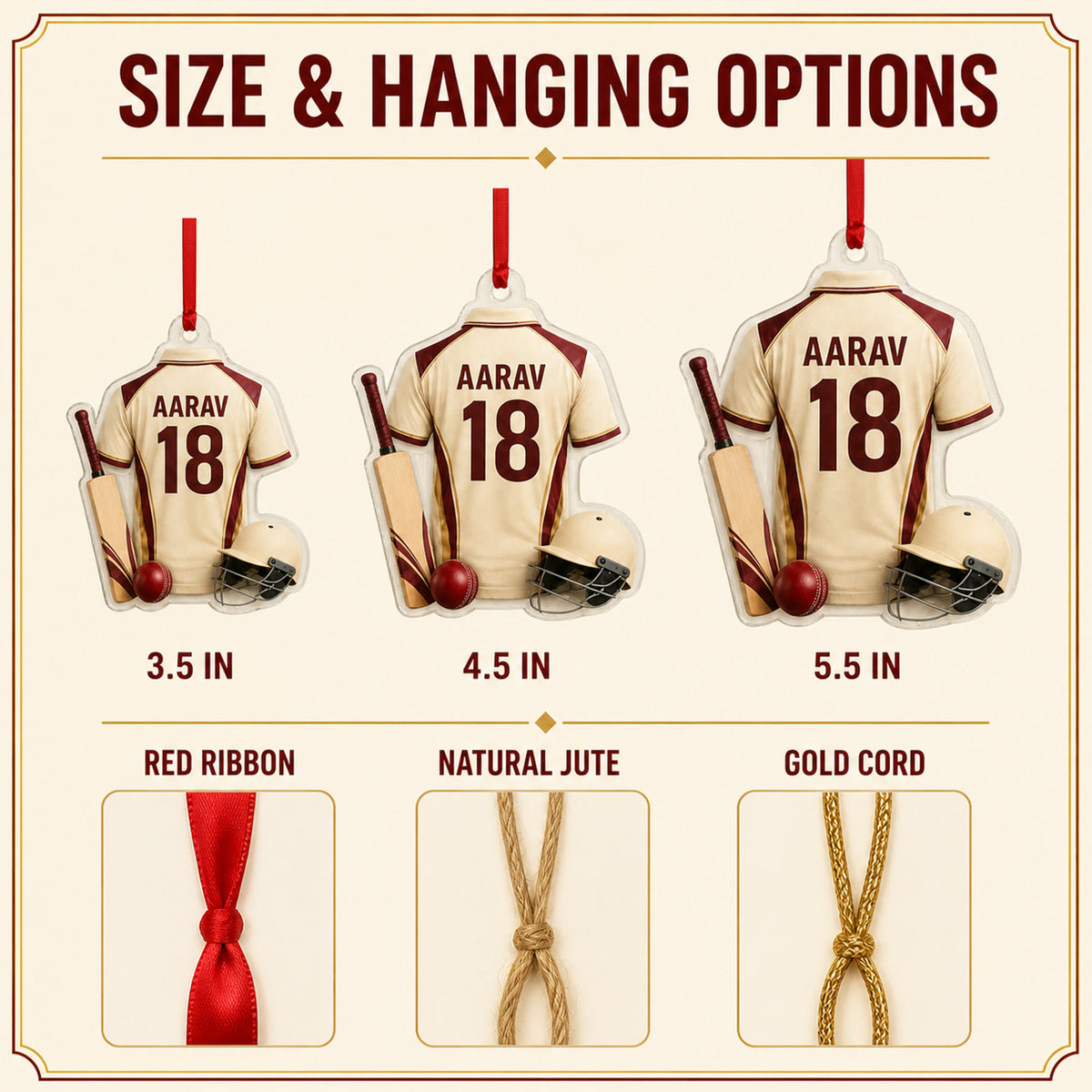 Personalized Cricket Jersey Acrylic Ornament - Custom Name and Number - image 7