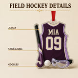 Personalized Field Hockey Jersey Acrylic Ornament - Custom Name and Number - image 4