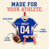 Personalized Girls Flag Football Jersey Acrylic Ornament - Custom Name and Number - image 3