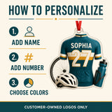 Personalized Road Cycling Jersey Acrylic Ornament - Custom Name and Number - image 5