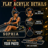 Personalized Rowing Crew Photo Acrylic Ornament - Custom Athlete Christmas Keepsake - image 6