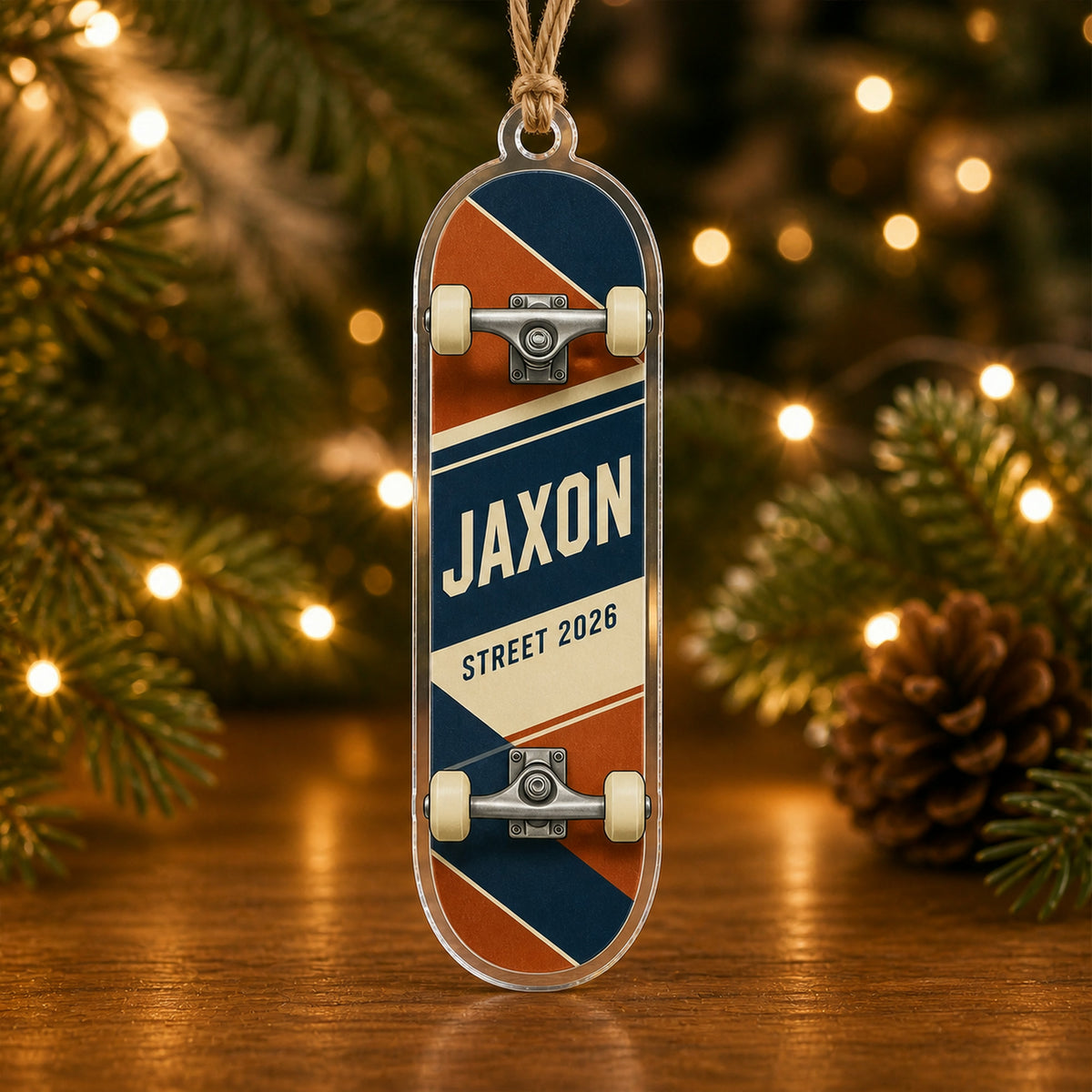 Personalized Skateboarding Photo Acrylic Ornament - Custom Athlete Christmas Keepsake - image 2