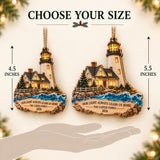 Personalized Lighthouse Keepers Christmas Wood Ornament - Custom Keepsake - image 4
