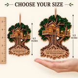 Personalized Rooted Together Treehouse Wood Ornament - Custom Keepsake - image 4