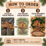 Personalized Rooted Together Treehouse Wood Ornament - Custom Keepsake - image 5
