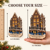 Personalized Amsterdam Canal Christmas Wood Ornament - Custom Keepsake - image 4