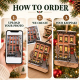 Personalized New York Brownstone Christmas Wood Ornament - Custom Keepsake - image 4