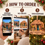 Personalized Southwest Adobe Christmas Wood Ornament - Custom Keepsake - image 4