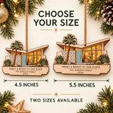 Personalized Mid Century Desert Home Wood Ornament - Custom Keepsake - image 3