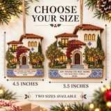 Personalized Mediterranean Villa Christmas Wood Ornament - Custom Keepsake - image 3