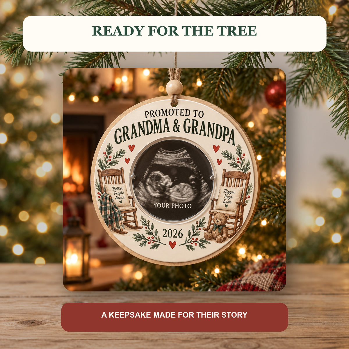 Personalized New Grandparents Wood Ornament - Custom Keepsake - image 6