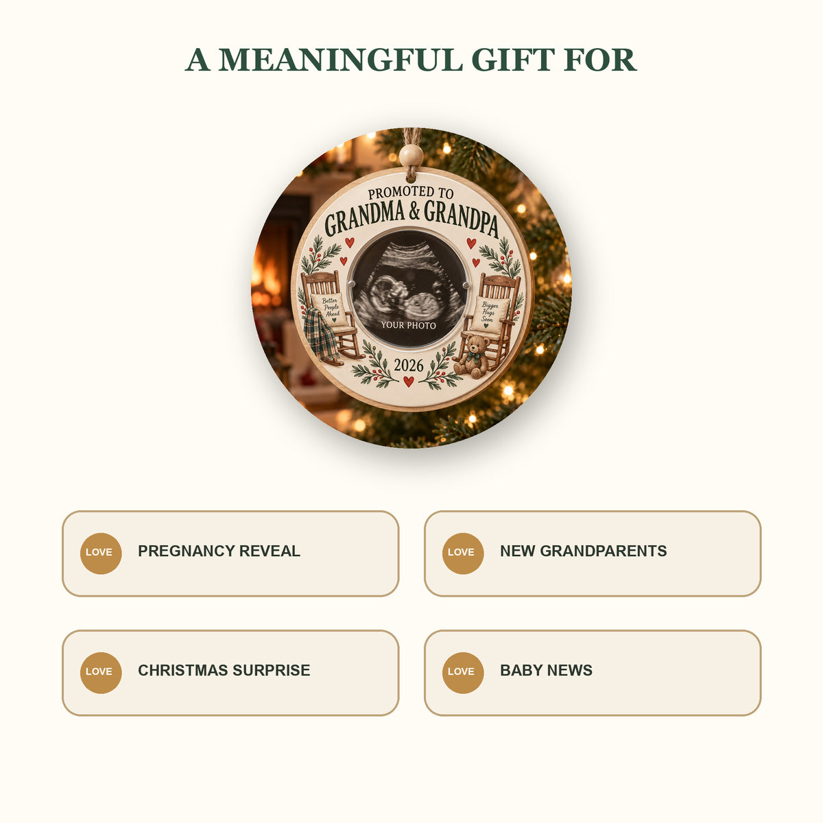 Personalized New Grandparents Wood Ornament - Custom Keepsake - image 8