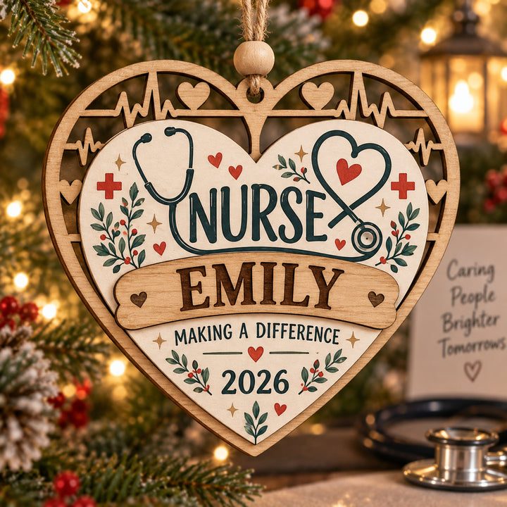 Personalized Nurse Wood Ornament - Custom Keepsake - image 1