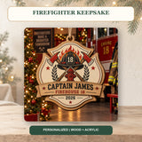 Personalized Firefighter Wood Ornament - Custom Keepsake - image 2