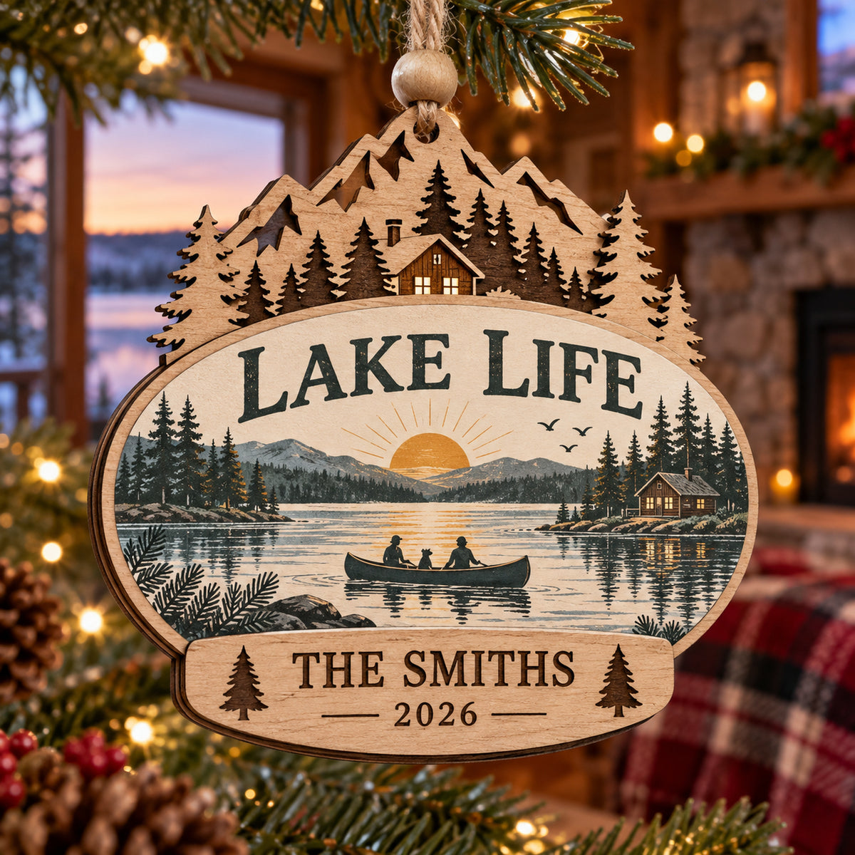 Personalized Lake Life Wood Ornament - Custom Keepsake - image 1