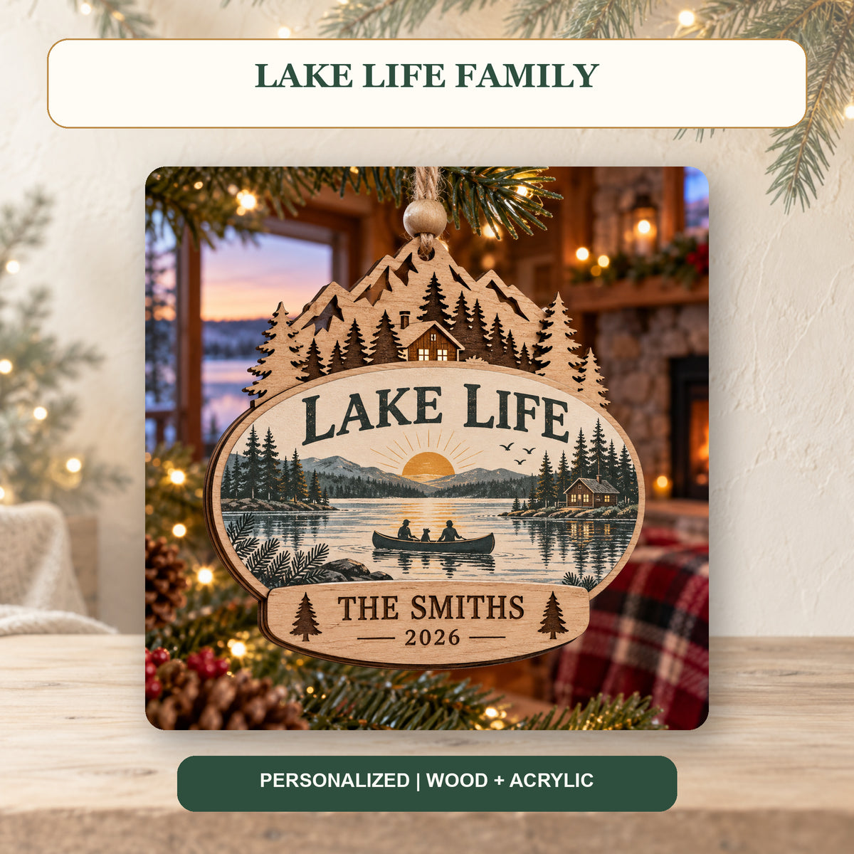 Personalized Lake Life Wood Ornament - Custom Keepsake - image 2