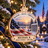 Personalized Military Veteran Wood Ornament - Custom Keepsake - image 1