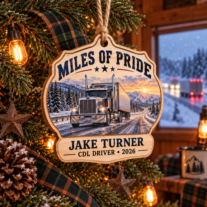 Personalized Truck Driver Wood Ornament - Custom Keepsake - image 1