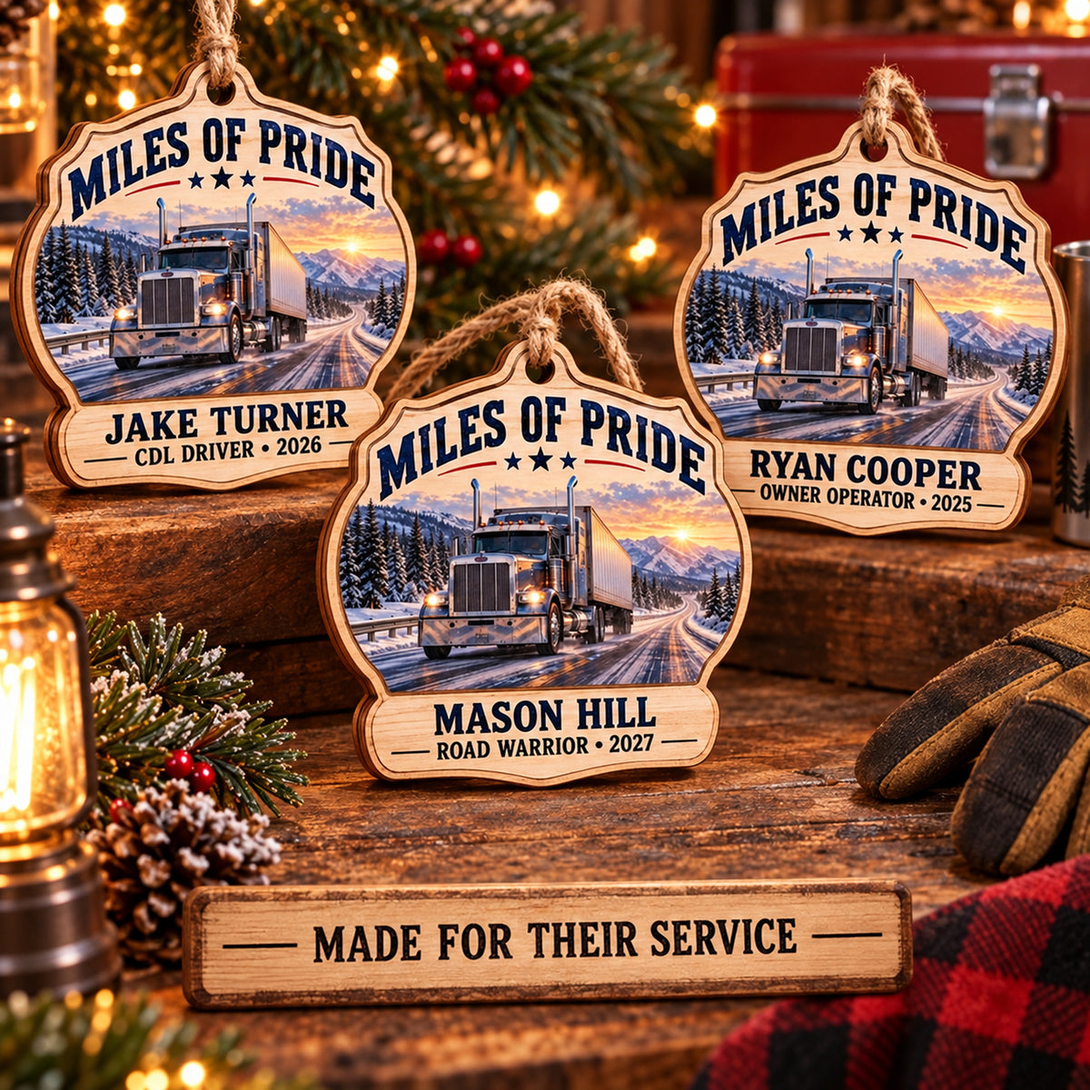 Personalized Truck Driver Wood Ornament - Custom Keepsake - image 2