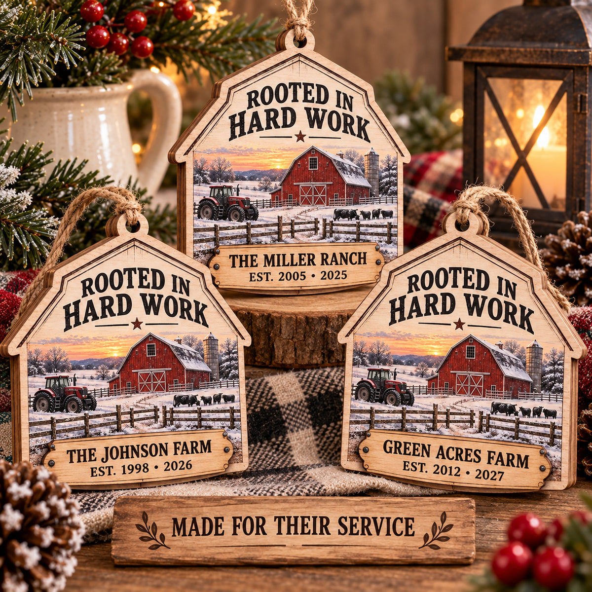 Personalized Farmer Rancher Wood Ornament - Custom Keepsake - image 2