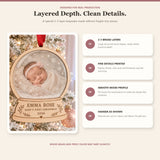 Personalized Newborn Photo Snow Globe Wood Ornament - Custom Keepsake - image 4