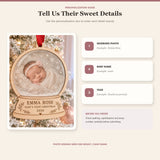 Personalized Newborn Photo Snow Globe Wood Ornament - Custom Keepsake - image 5