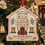 Personalized First Home Family Wood Ornament - Custom Keepsake - image 1