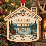 Personalized Lake House Family Wood Ornament - Custom Keepsake - image 1