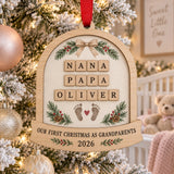 Personalized First Christmas Grandparents Wood Ornament - Custom Keepsake - image 1