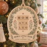 Personalized Single Mom Family Wood Ornament - Custom Keepsake - image 1