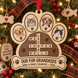 Personalized Fur Grandkids Wood Ornament - Custom Keepsake - image 1