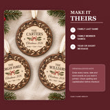 Personalized Personalized Family Name Wreath Wood Ornament - Custom Keepsake - image 5