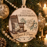Personalized First Christmas Grandparents Wood Ornament - Custom Keepsake - image 1