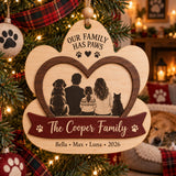 Personalized Family With Pets Wood Ornament - Custom Keepsake - image 1