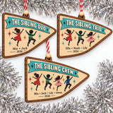 Personalized Sibling Crew Wood Ornament - Custom Keepsake - image 2