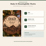 Personalized Loss Of Dad Mountain Forest Wood Ornament - Custom Keepsake - image 5