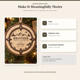 Personalized Brother Compass Memorial Wood Ornament - Custom Keepsake - image 5