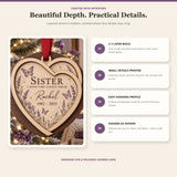 Personalized Sister Butterfly Memorial Wood Ornament - Custom Keepsake - image 4