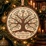 Personalized Family Tree Remembrance Wood Ornament - Custom Keepsake - image 1