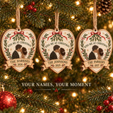 Personalized Mistletoe Kiss Wood Ornament - Custom Keepsake - image 2