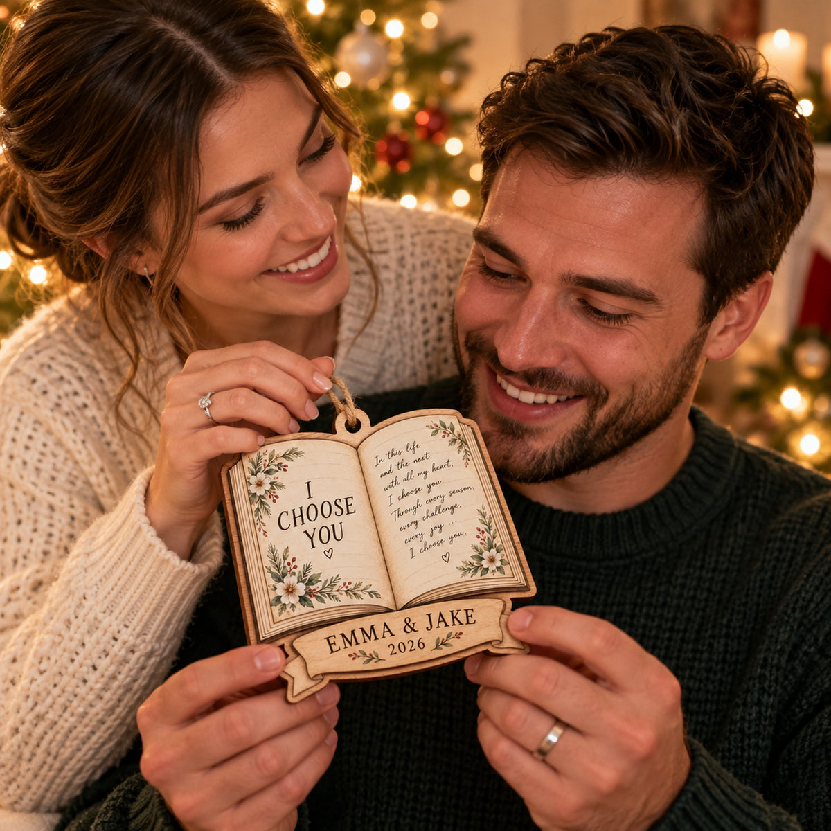Personalized Handwritten Vows Wood Ornament - Custom Keepsake - image 3