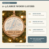 Personalized Wedding Coordinates Wood Ornament - Custom Keepsake - image 4
