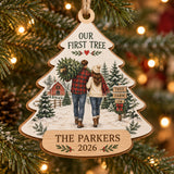 Personalized First Christmas Tree Wood Ornament - Custom Keepsake - image 1