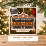 Personalized Record Store Anniversary Wood Ornament - Custom Keepsake - image 6