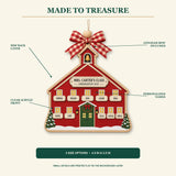 Personalized Schoolhouse Classic Red Acrylic Ornament - Custom Names Keepsake - image 2