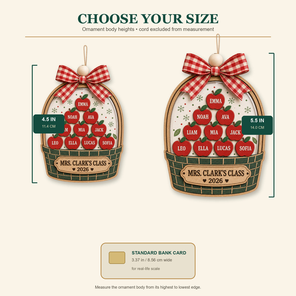 Personalized Apple Basket Acrylic Ornament - Custom Names Keepsake - image 9