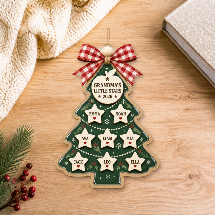 Personalized Grandma Christmas Tree Acrylic Ornament - Custom Names Keepsake - image 1