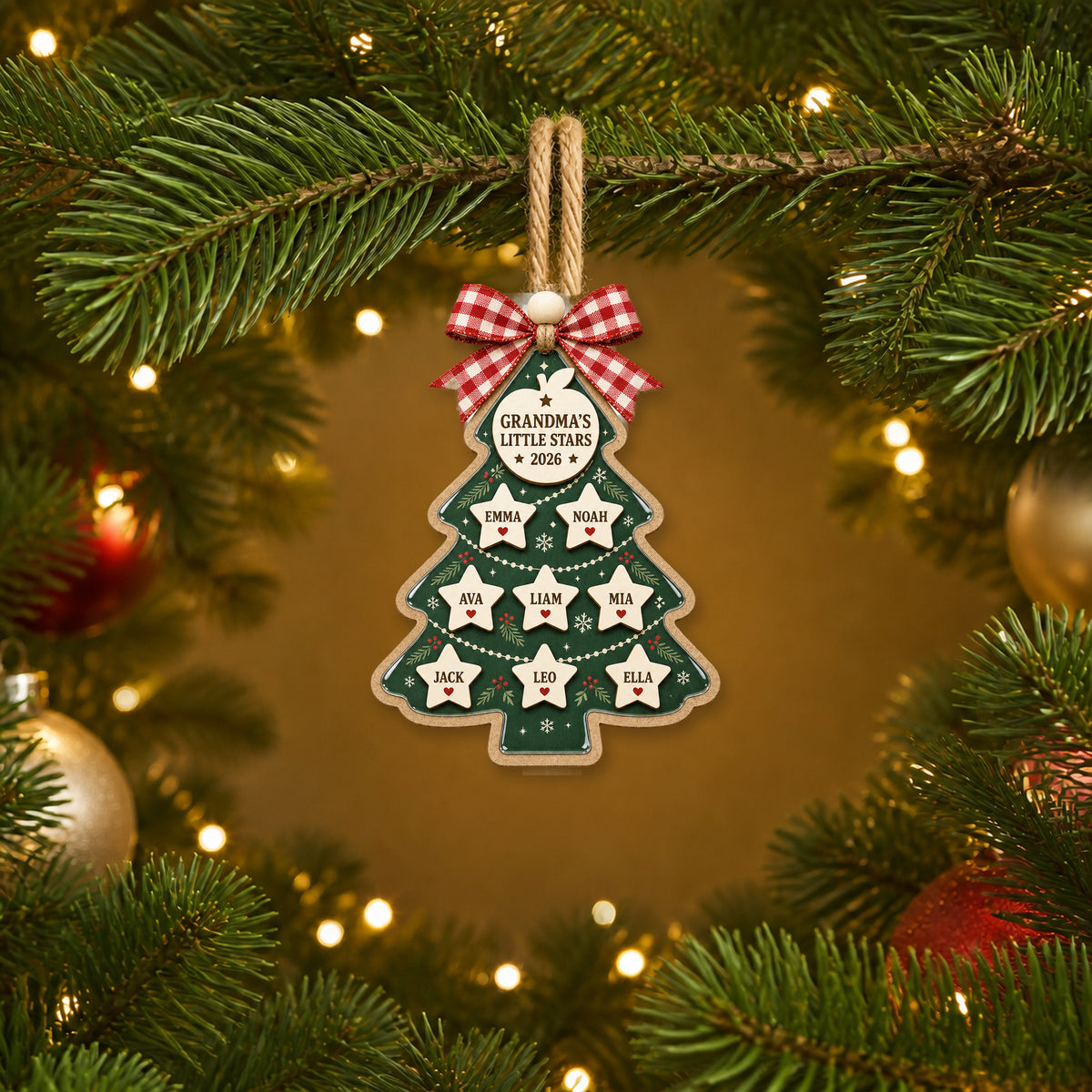 Personalized Grandma Christmas Tree Acrylic Ornament - Custom Names Keepsake - image 3